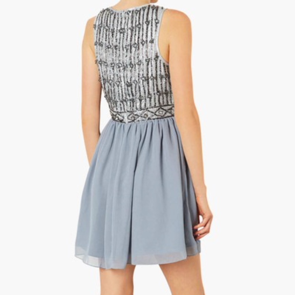 Topshop Blue Embellished Bodice Cocktail Dress - Picture 2 of 5
